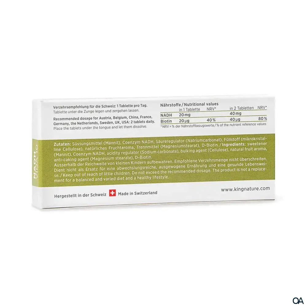 Kingnature NADH Vida Sublinguale Tabletten