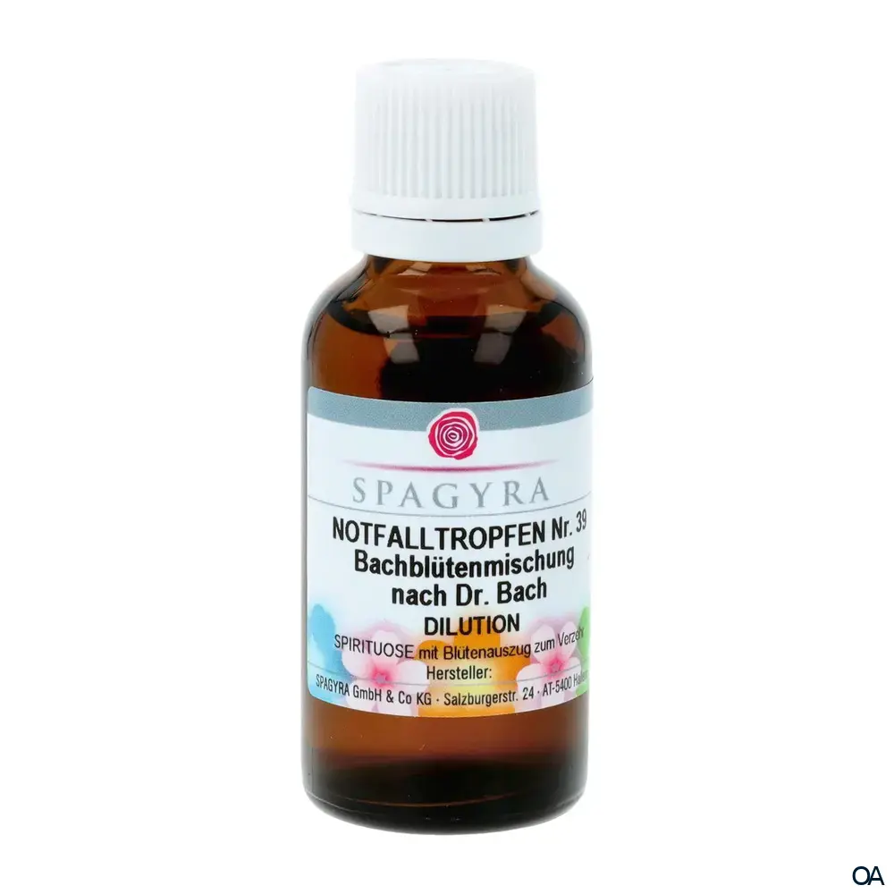 Spagyra Notfalltropfen Nr. 39 Bachblütenmischung nach Dr. Bach Dilution