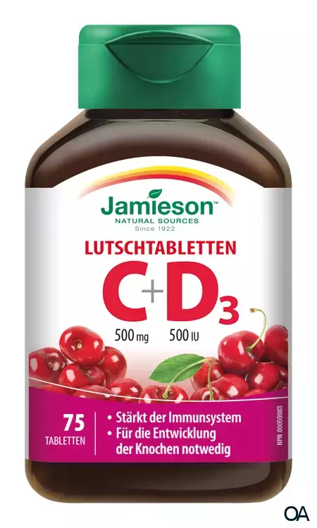 Jamieson Vitamin C & D 500 mg/500 IU Sauerkirsche Tabletten