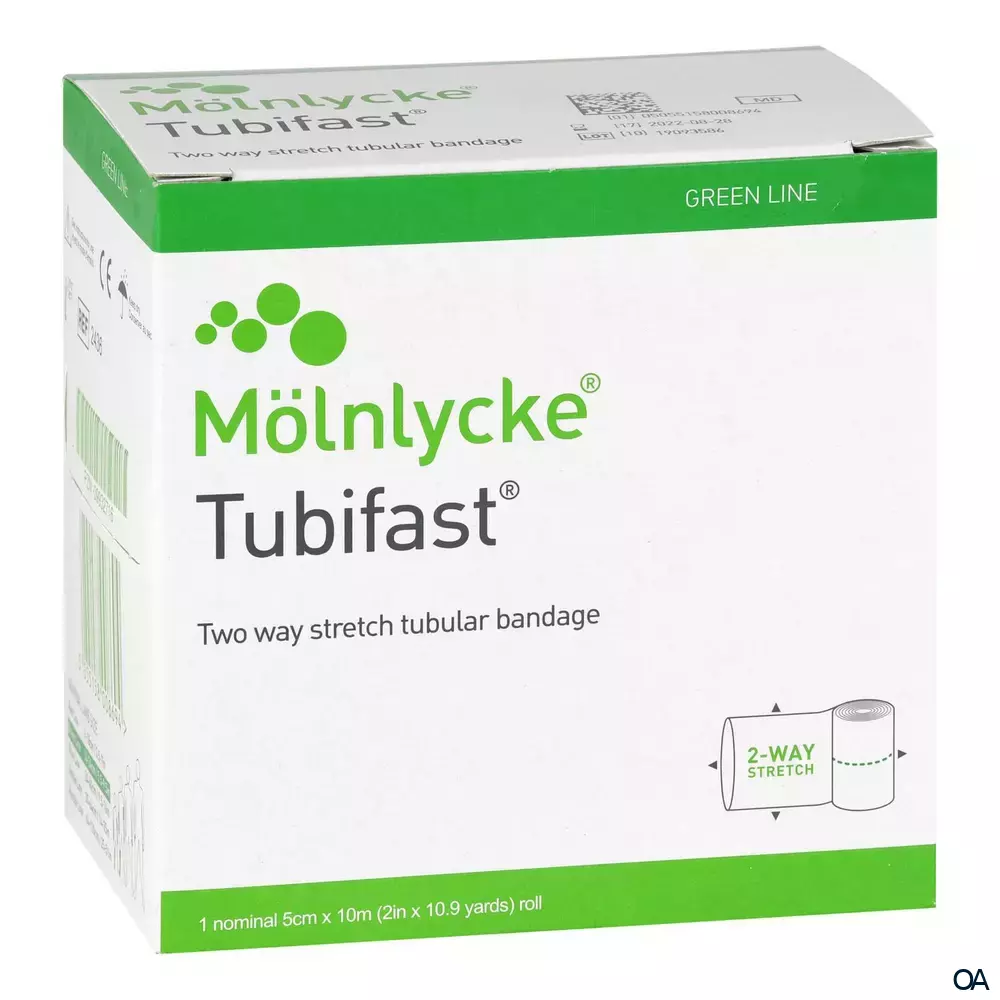 Tubifast® Schlauchverband mit Zwei-Wege-Stretch Rolle, Grün, 5 cm x 1 m