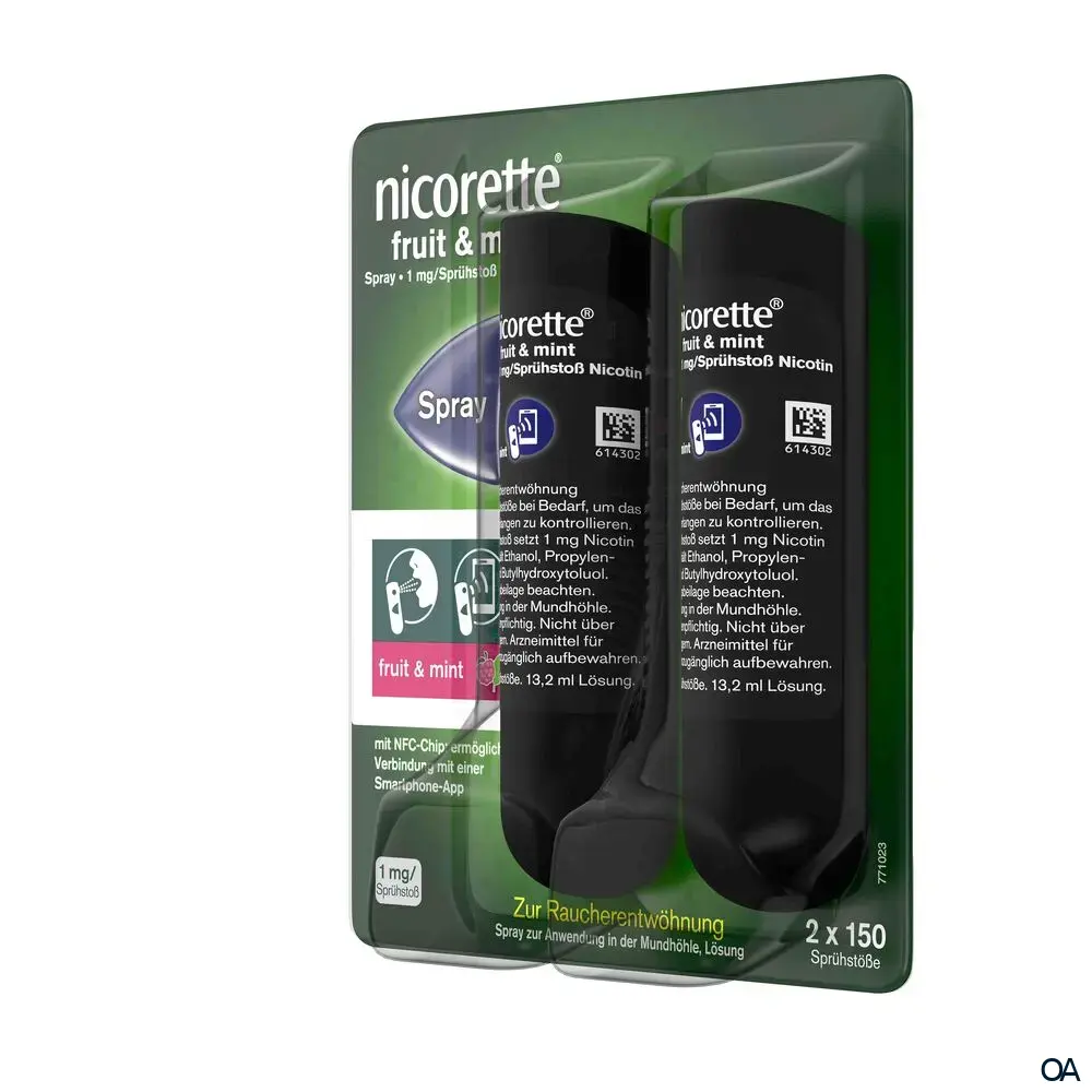 Nikotinersatz Nicorette Fruit & Mint Spray mit NFC | Nikotinersatz zur Raucherentwöhnung