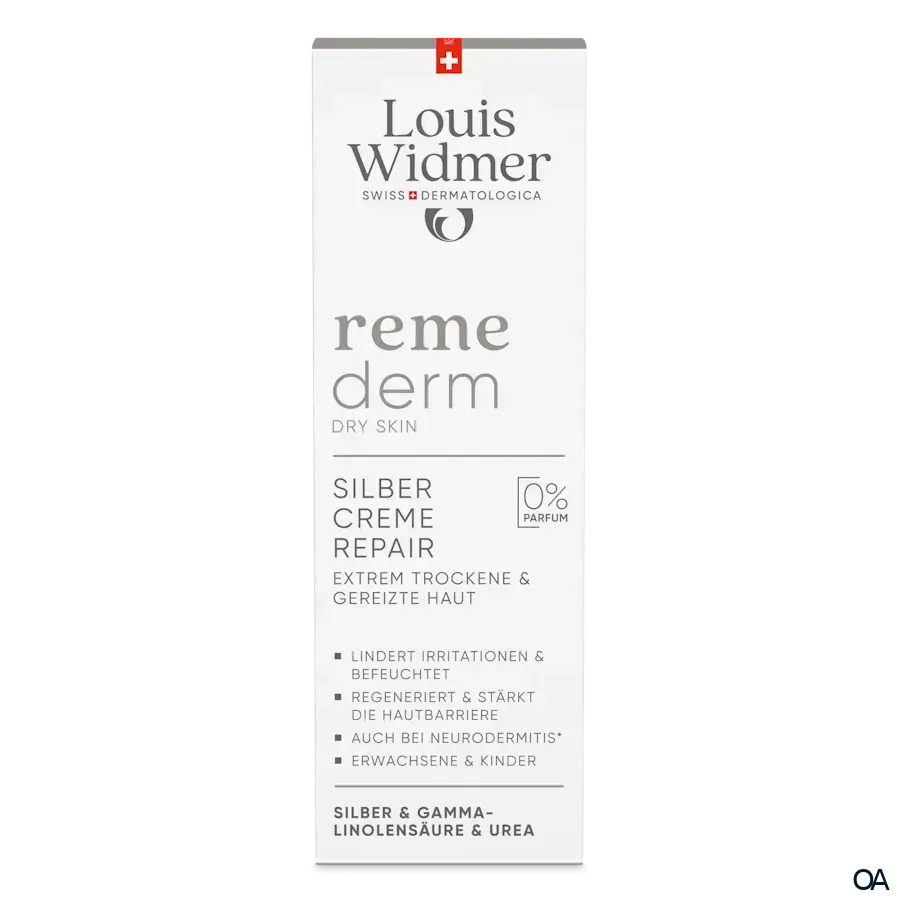 Louis Widmer remederm Dry Skin Silber Creme Repair - ohne Parfum