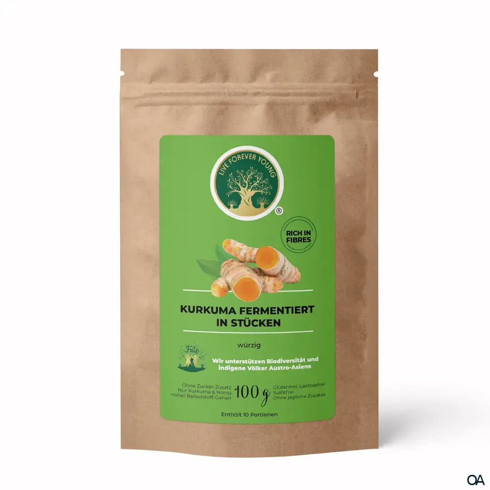 Live Forever Young Kurkuma Fermentiert in Stücken