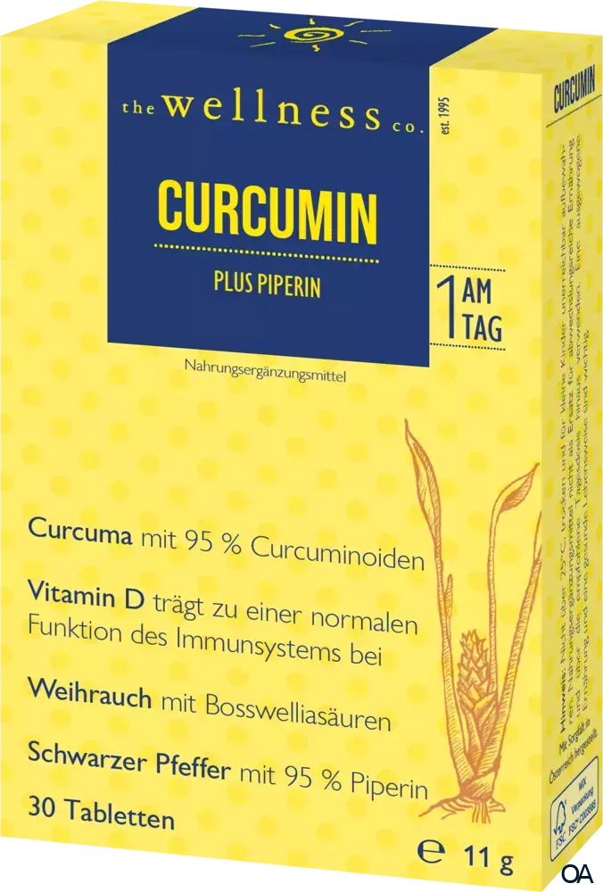 Wellness Curcumin + Piperin + Weihrauch + Vitamin D Tabletten