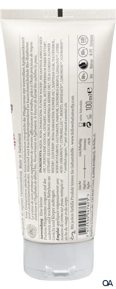 Farfalla Baby, Rose, Zärtliche Pflegecreme Gesicht & Körper