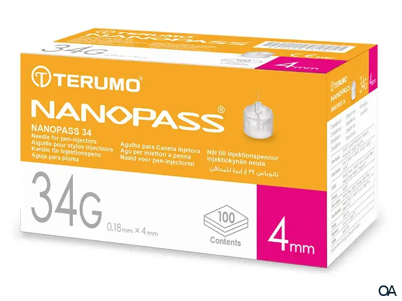 Terumo® Nanopass™ 34G-Nadel für Pen-Injektoren, 0,18 x 4 mm