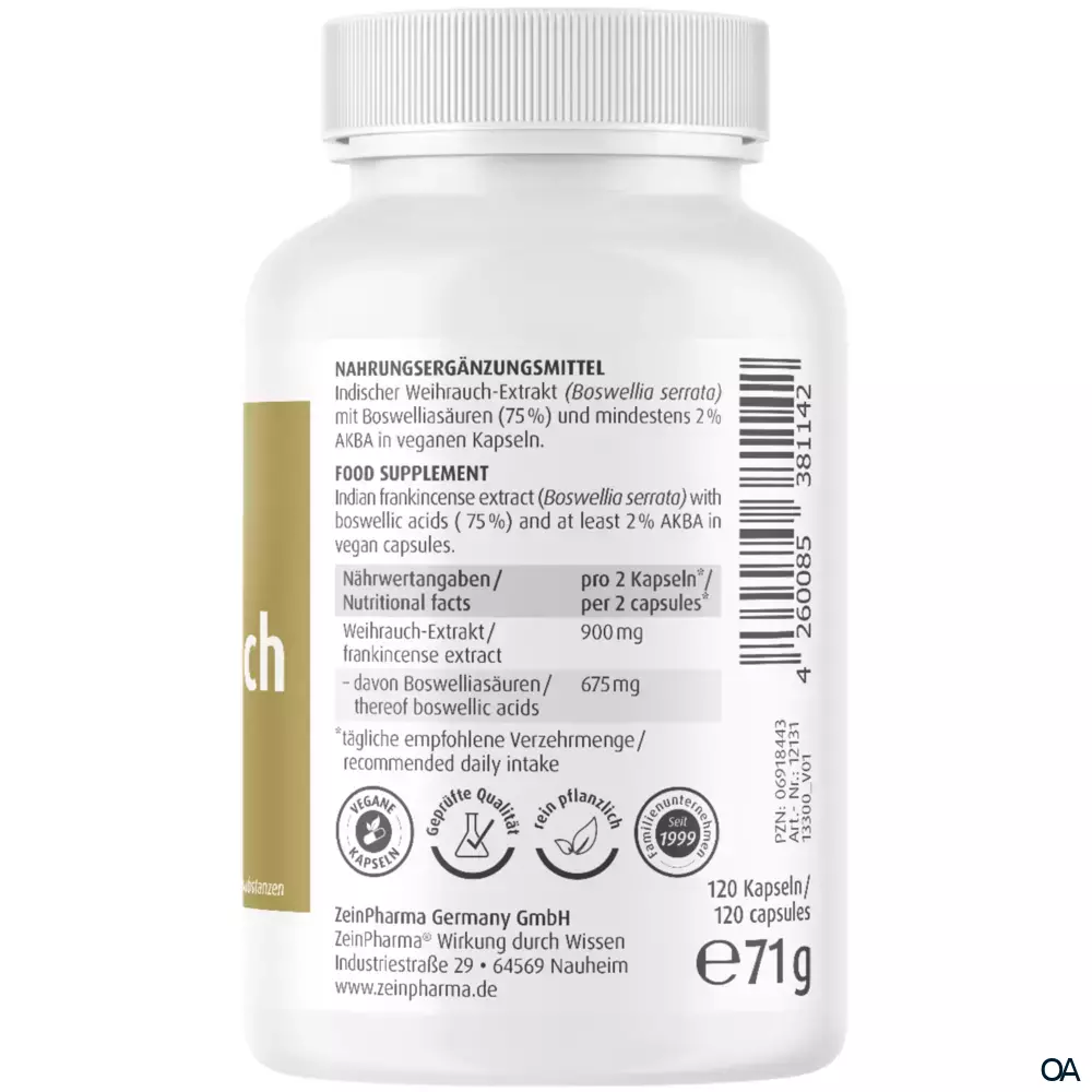 ZeinPharma Weihrauch Boswellia 450 mg Kapseln