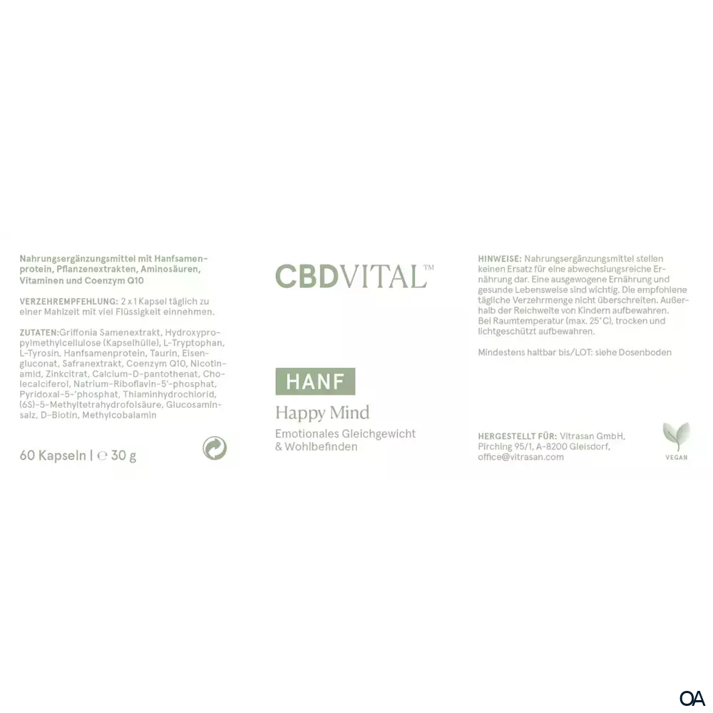 CBD VITAL Hanf Happy Mind Kapseln