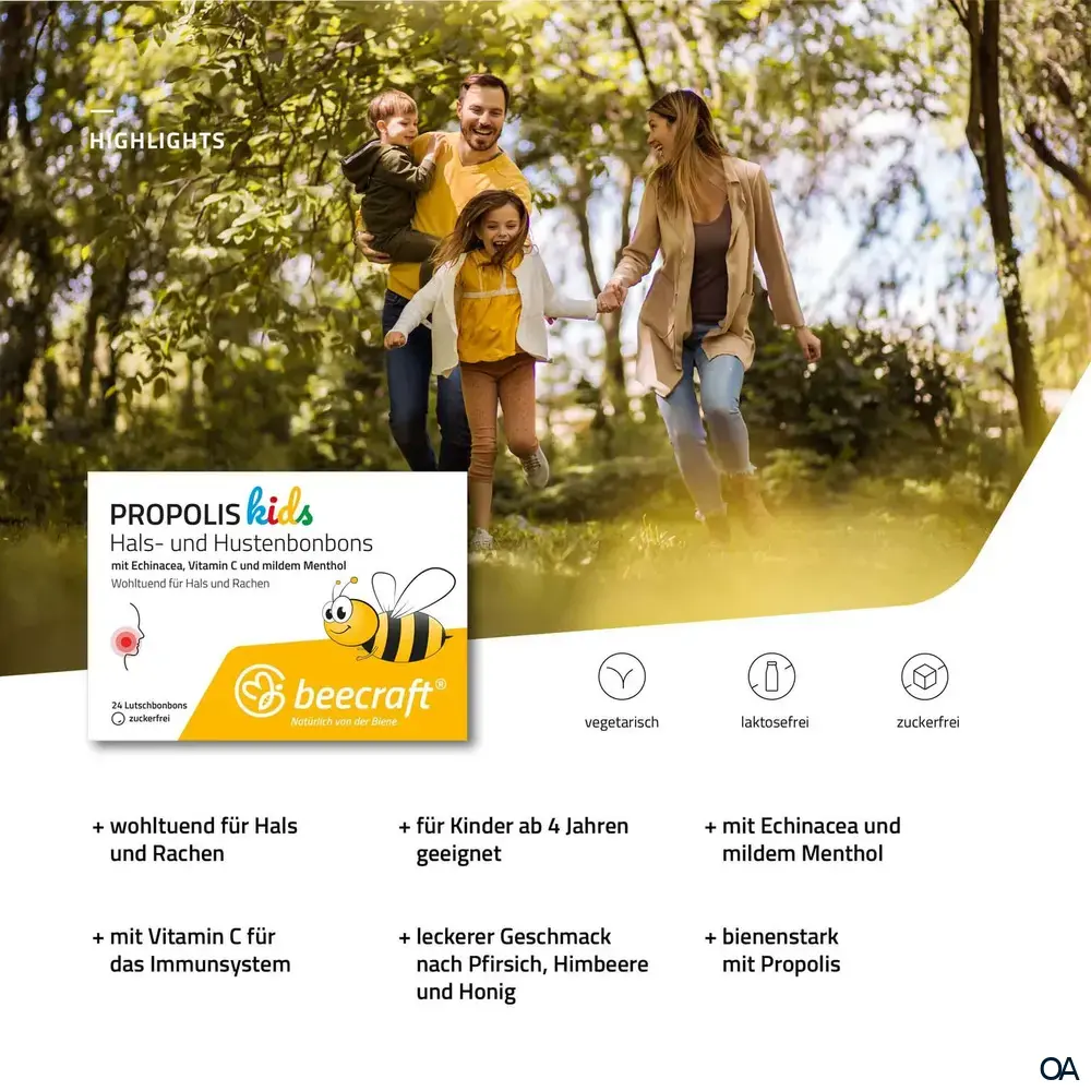 beecraft® Kids Propolis Hals- und Hustenbonbons