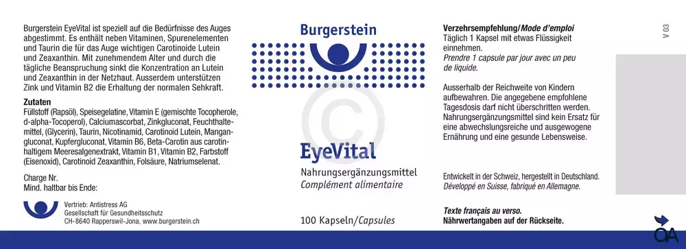 Burgerstein EyeVital Kapseln