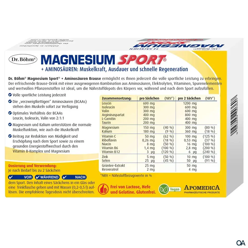 Dr. Böhm® Magnesium Sport® + Aminosäuren Brausegranulat Sachets
