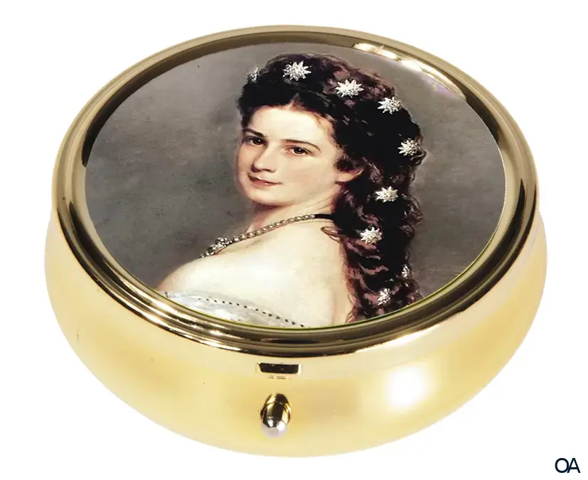 Fridolin Pillendose rund mit Spiegel Sisi (Kaiserin Elisabeth)