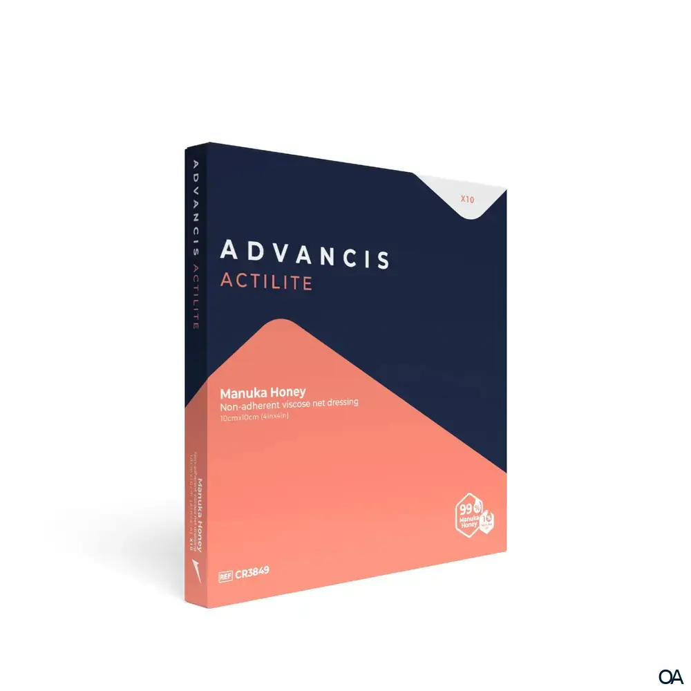 Advancis Medical Actilite® Nicht klebende Netzauflage aus Viskose steril, 10 x 10 cm