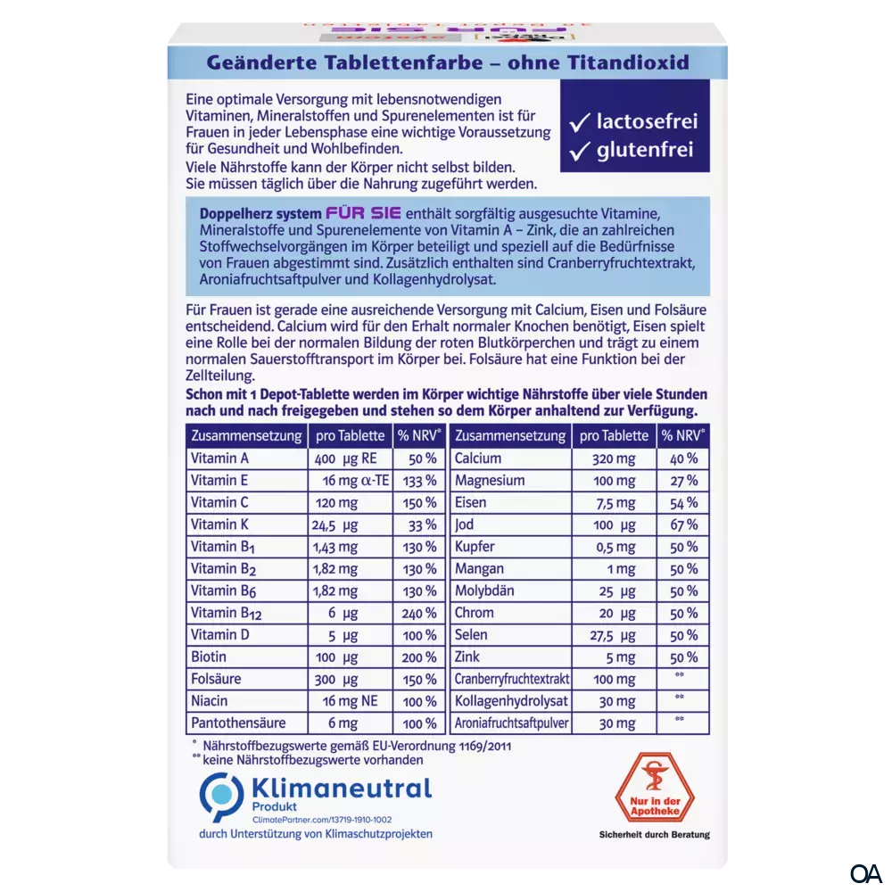 Doppelherz system Für Sie Depot-Tabletten