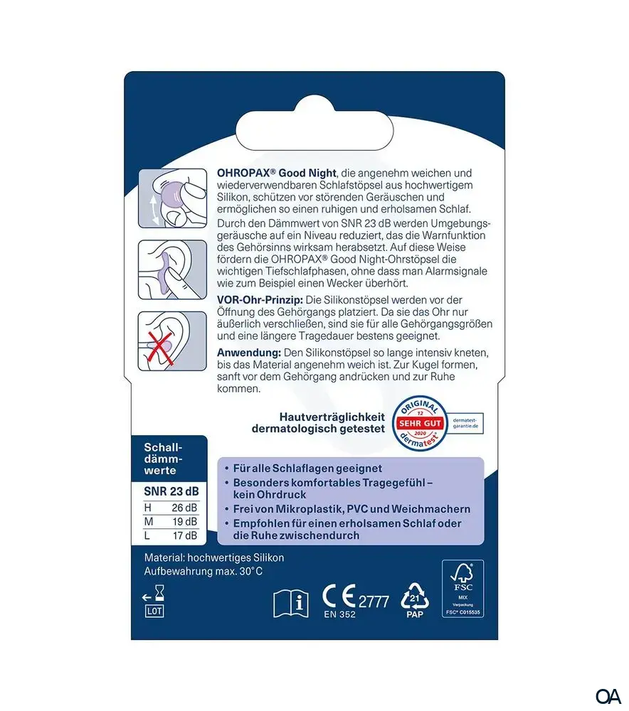 Ohropax Good Night Silikon-Ohrstöpsel