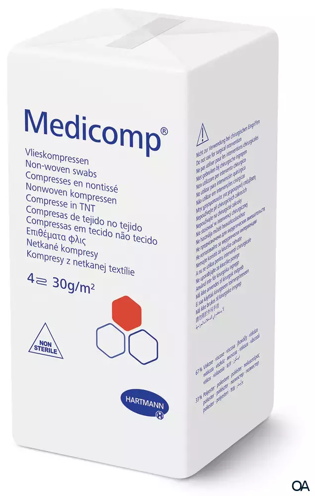 Medicomp® Vlieskompressen 4fach, unsteril, 10 x 20 cm