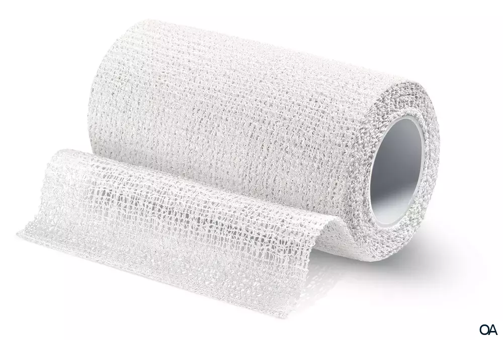 Varolast® Plus Zinkleimbinden, Länge gedehnt, einzeln in Folienbeutel, 8 cm x 5 m