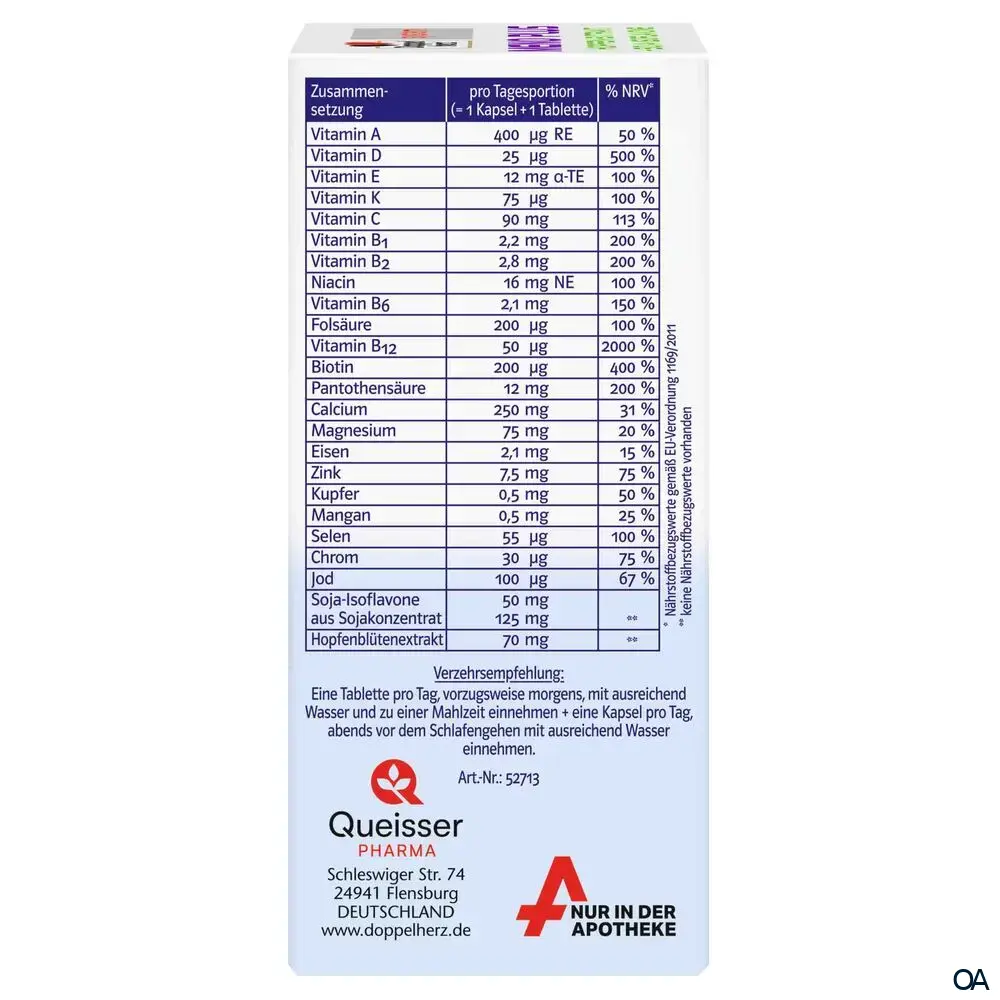 Doppelherz system MENO PLUS Hopfen-Extrakt + Soja-Isoflavone (30 Tabletten + 30 Kapseln)