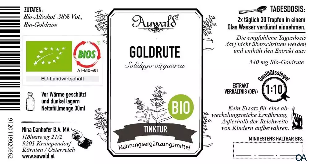 Auwald® Goldrute - BIO Tropfen (Auszug, Extrakt, Essenz)