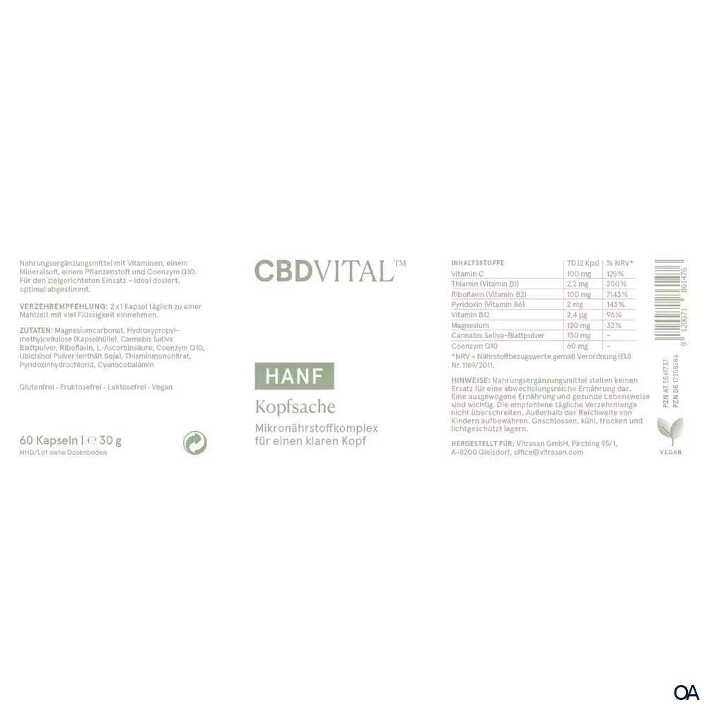 CBD VITAL Hanf Kopfsache Kapseln
