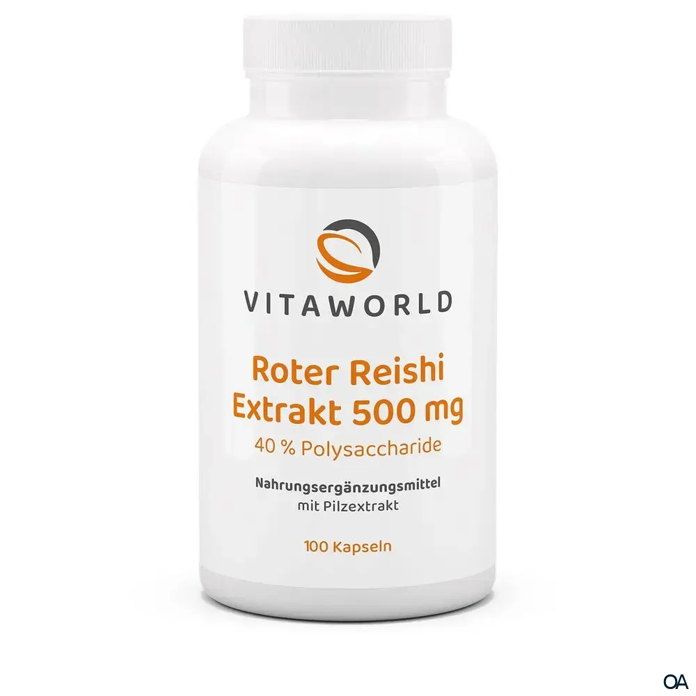 Vitaworld Roter Reishi Extrakt 500 mg 40% Polysaccharide Kapseln
