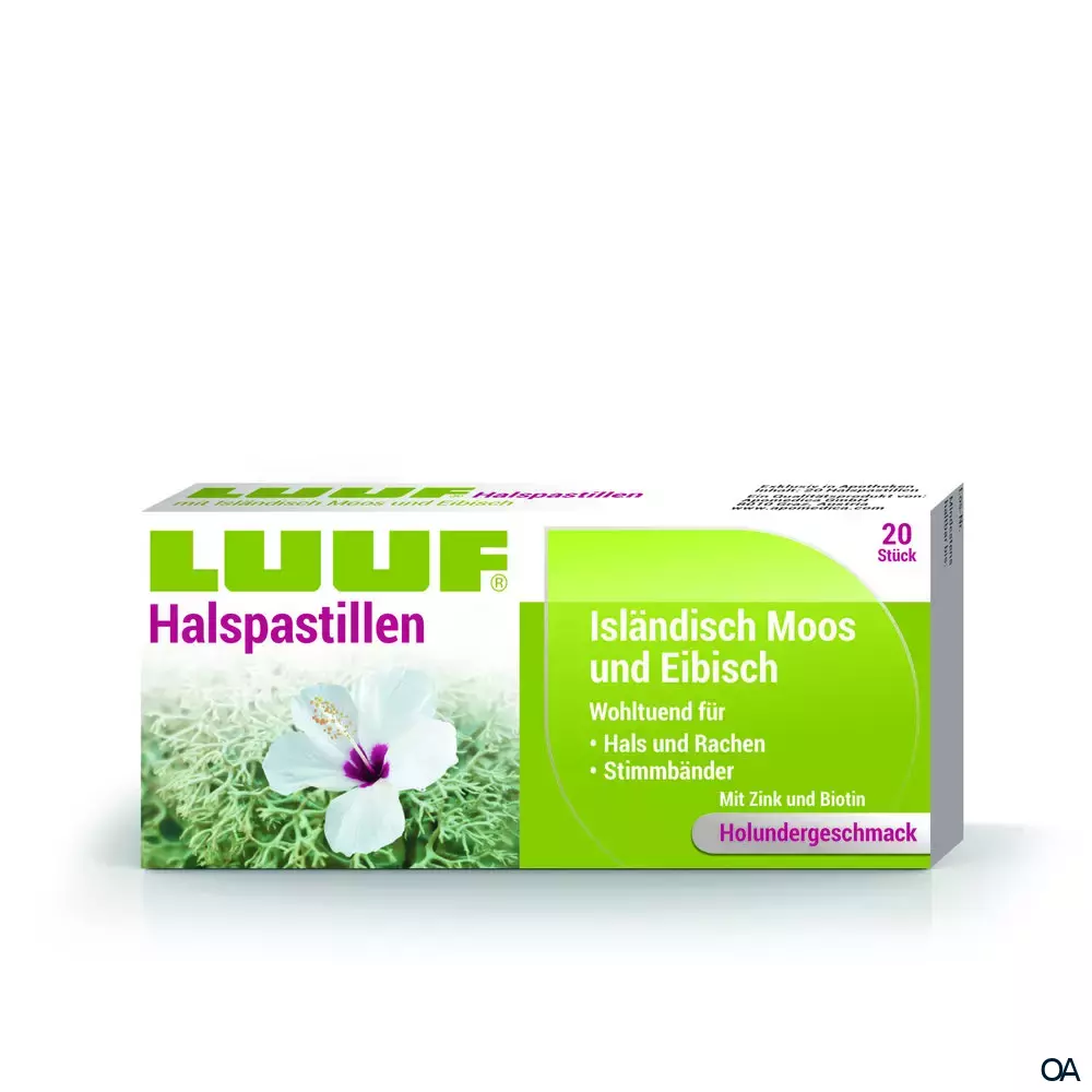 LUUF® Halspastillen mit Isländisch Moos und Eibisch
