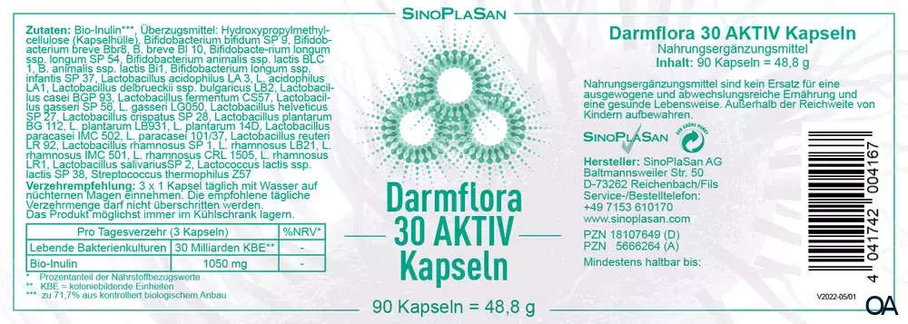 SinoPlaSan Darmflora 30 AKTIV Kapseln
