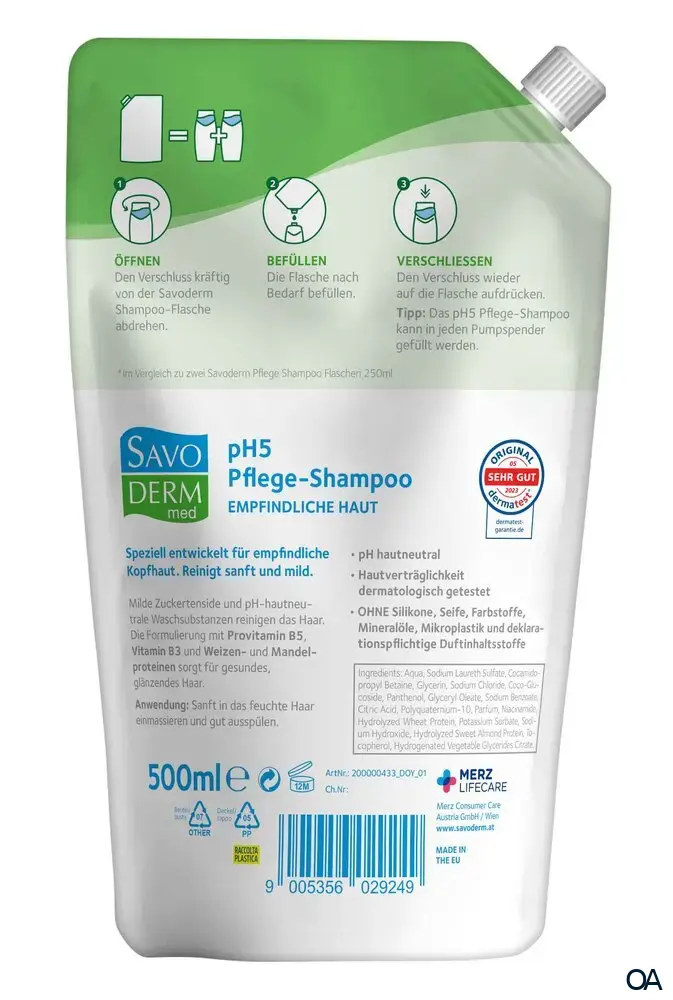 Savoderm med pH5 Pflege Shampoo Nachfüllbeutel