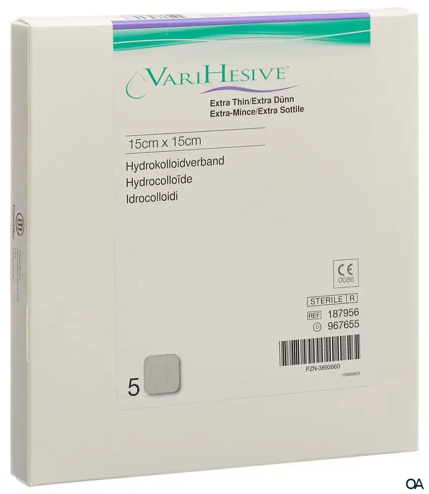 ConvaTec VARIHESIVE® Extra dünn Hydrokolloidverband steril, 15 x 15 cm