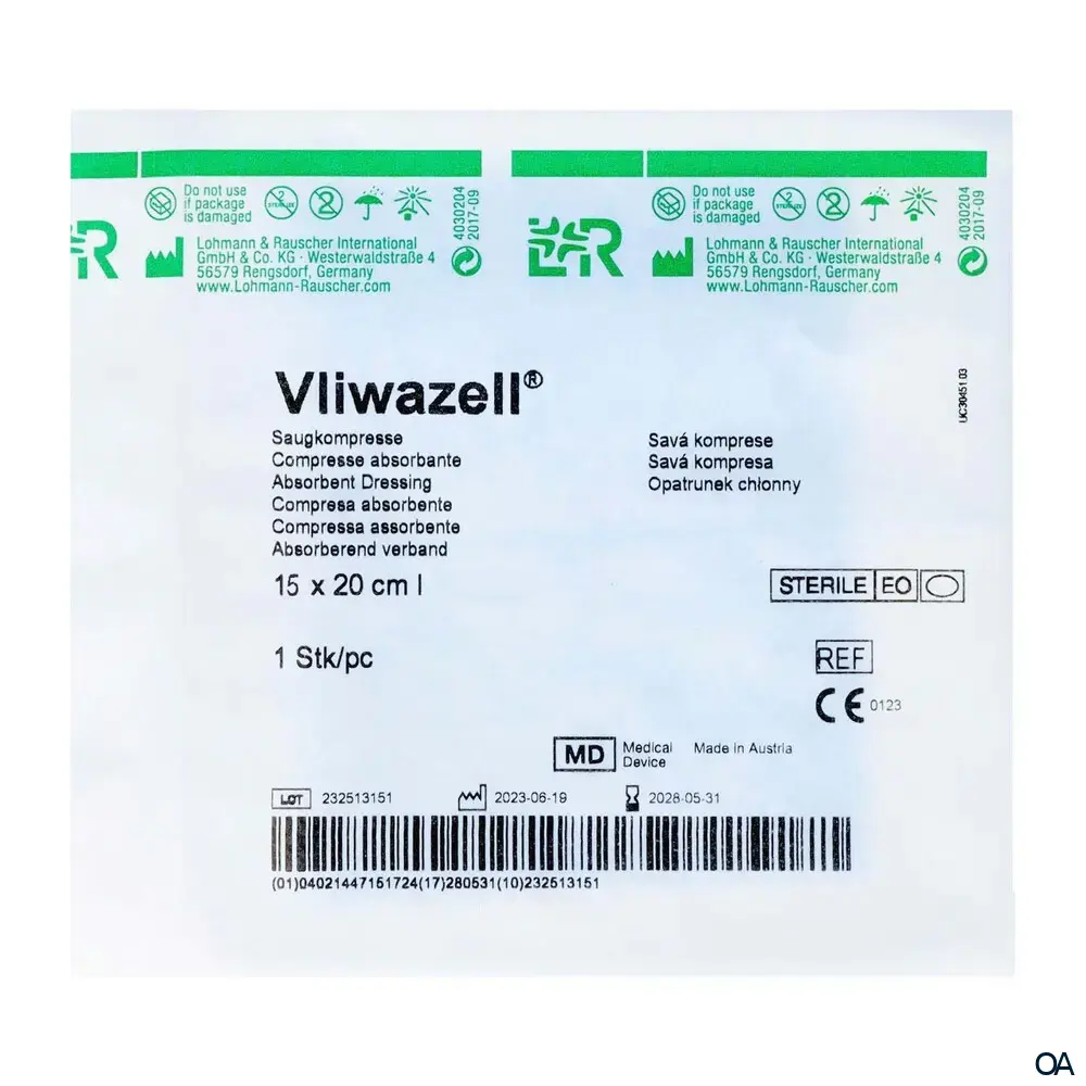 Vliwazell® Saugkompressen steril, 15 x 20 cm