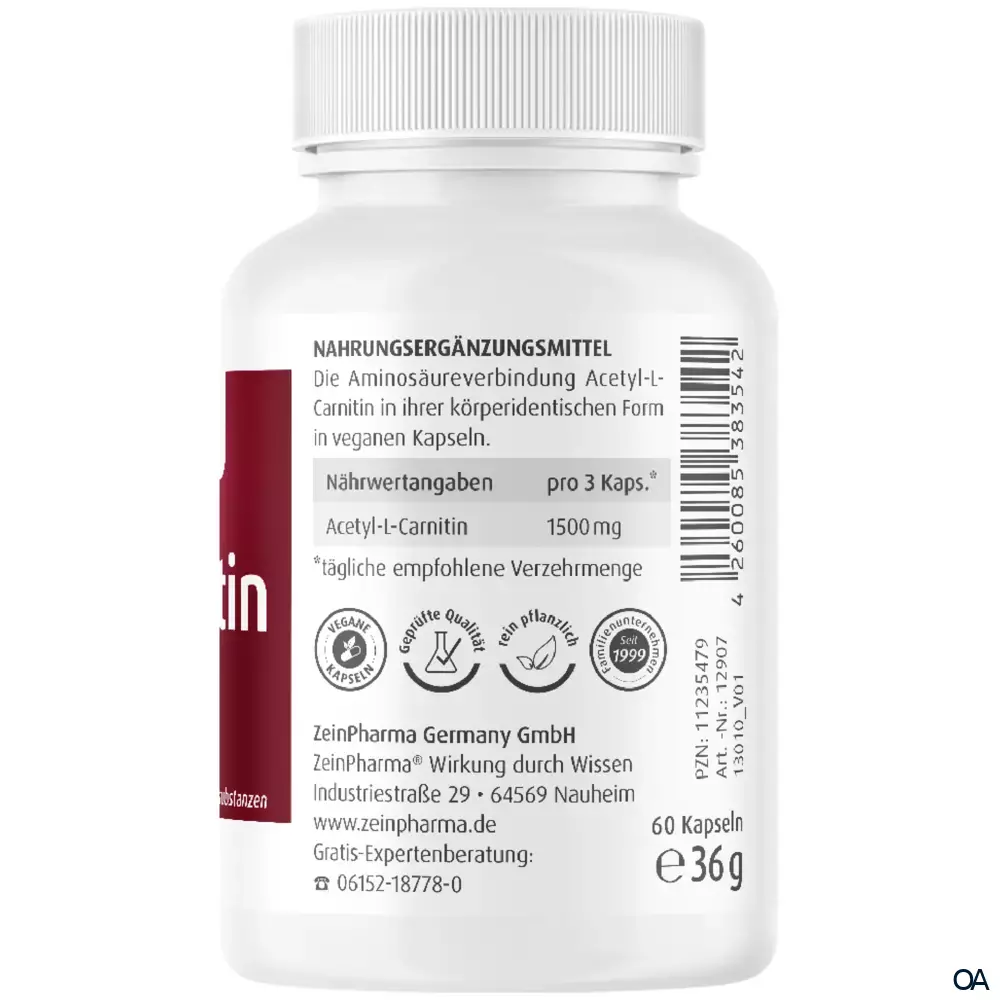 ZeinPharma Acetyl-L-Carnitin Kapseln 500 mg