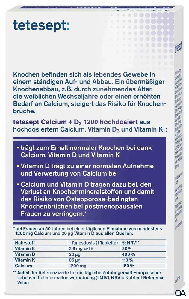 tetesept Calcium+D3 1200 hochdosiert Kautabletten