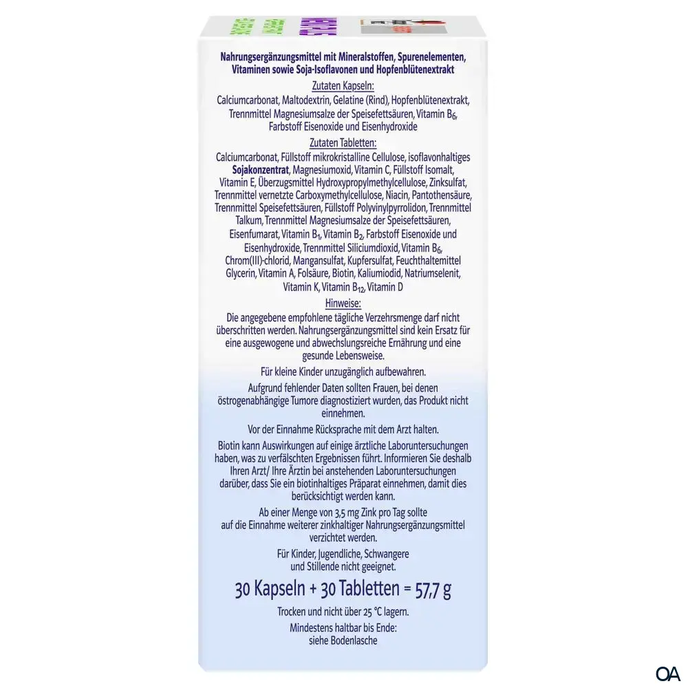 Doppelherz system MENO PLUS Hopfen-Extrakt + Soja-Isoflavone (30 Tabletten + 30 Kapseln)