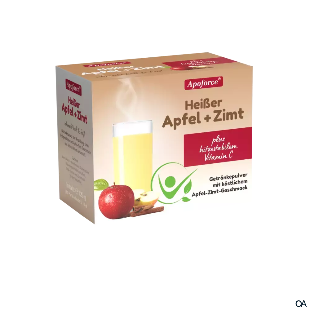 Apoforce® Heißer Apfel + Zimt Getränkepulver  Apoforce® Heißer Apfel + Zimt Getränkepulver