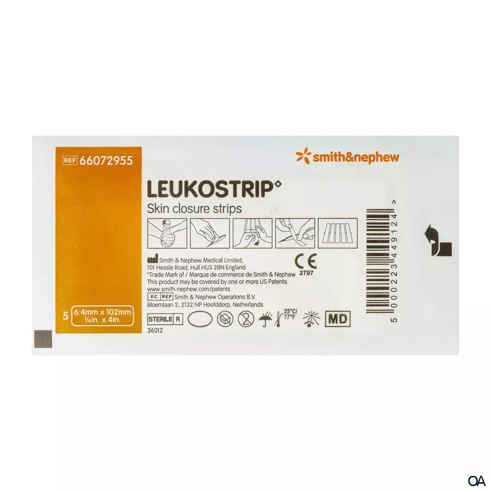 LEUKOSTRIP Wundnahtstreifen 6,4 x 102 mm, 5 Stück