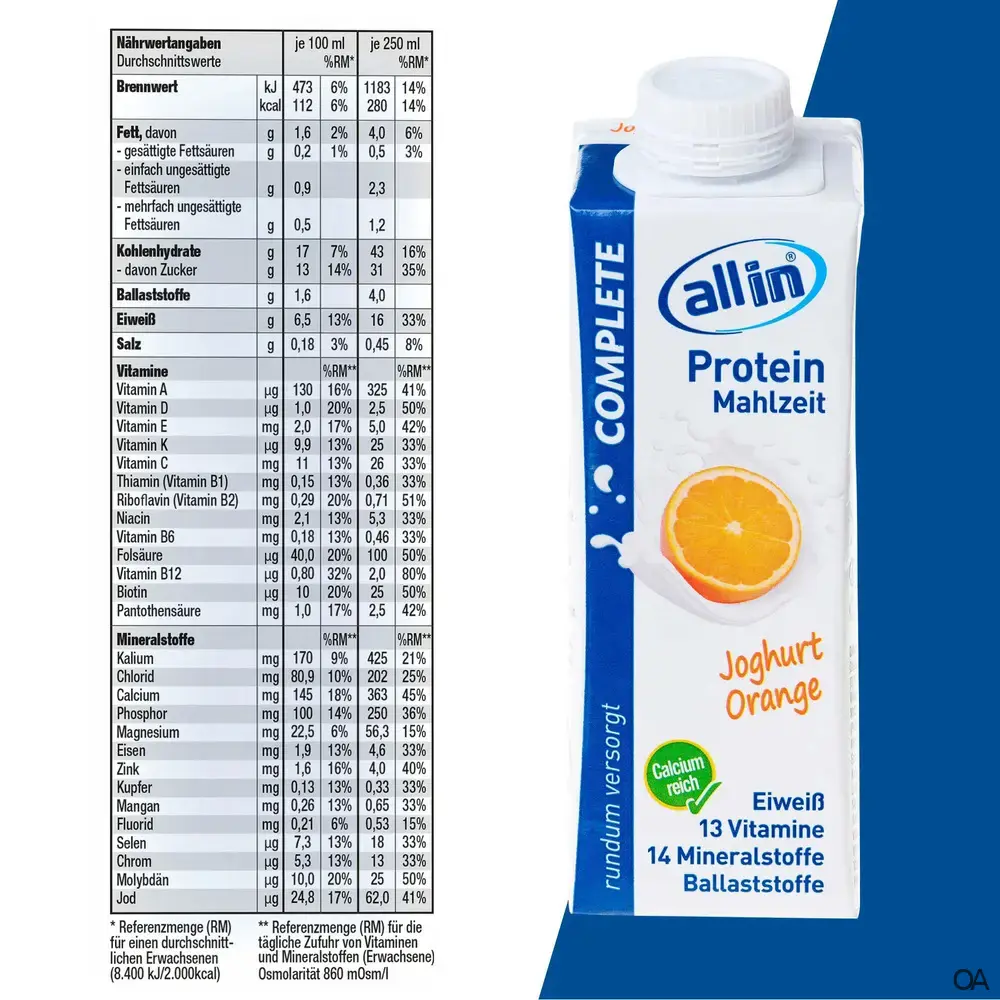 all in® 8er MIX alle COMPLETE Sorten (14 x 200/250ml)