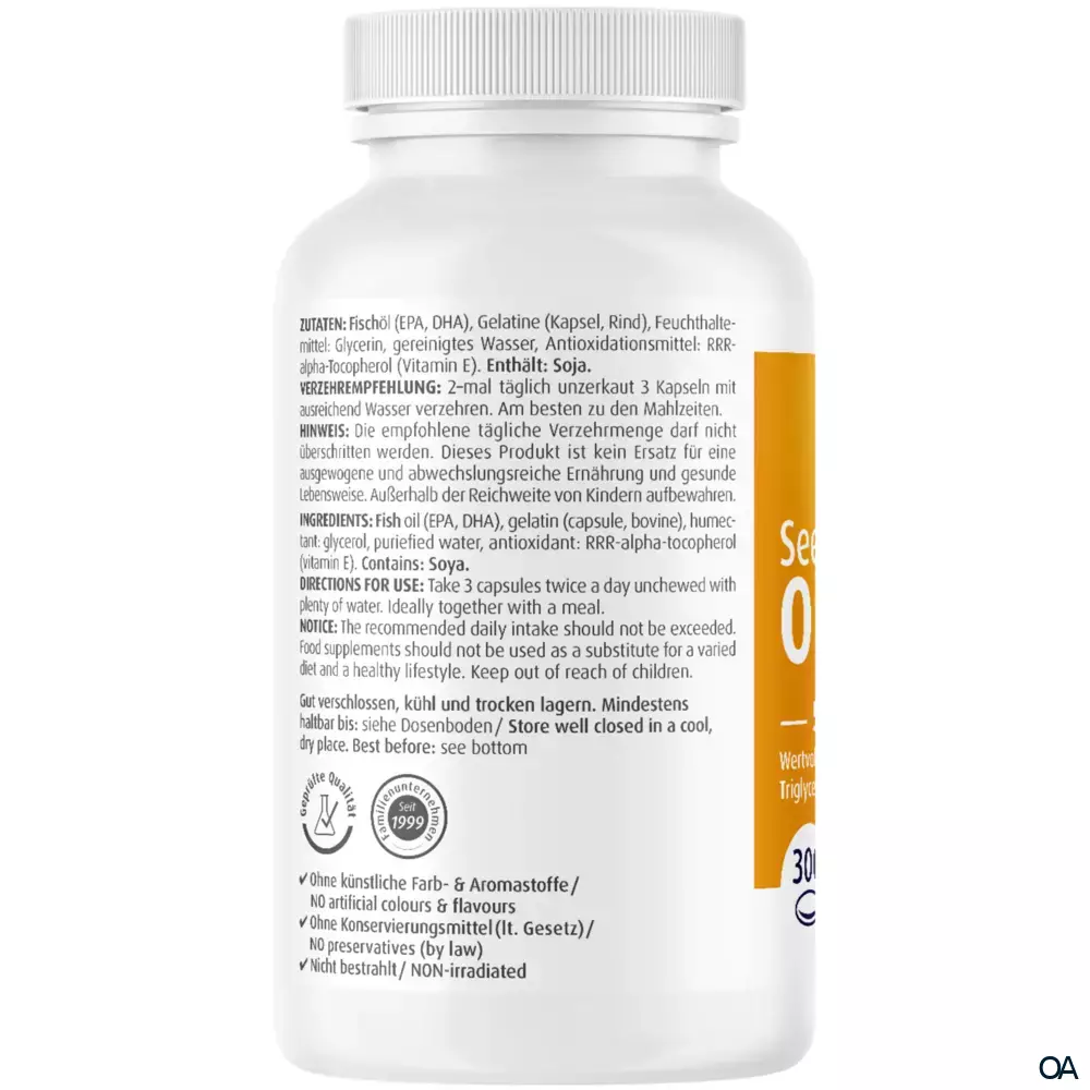 ZeinPharma Omega-3 Fischöl 500 mg Softgel-Kapseln