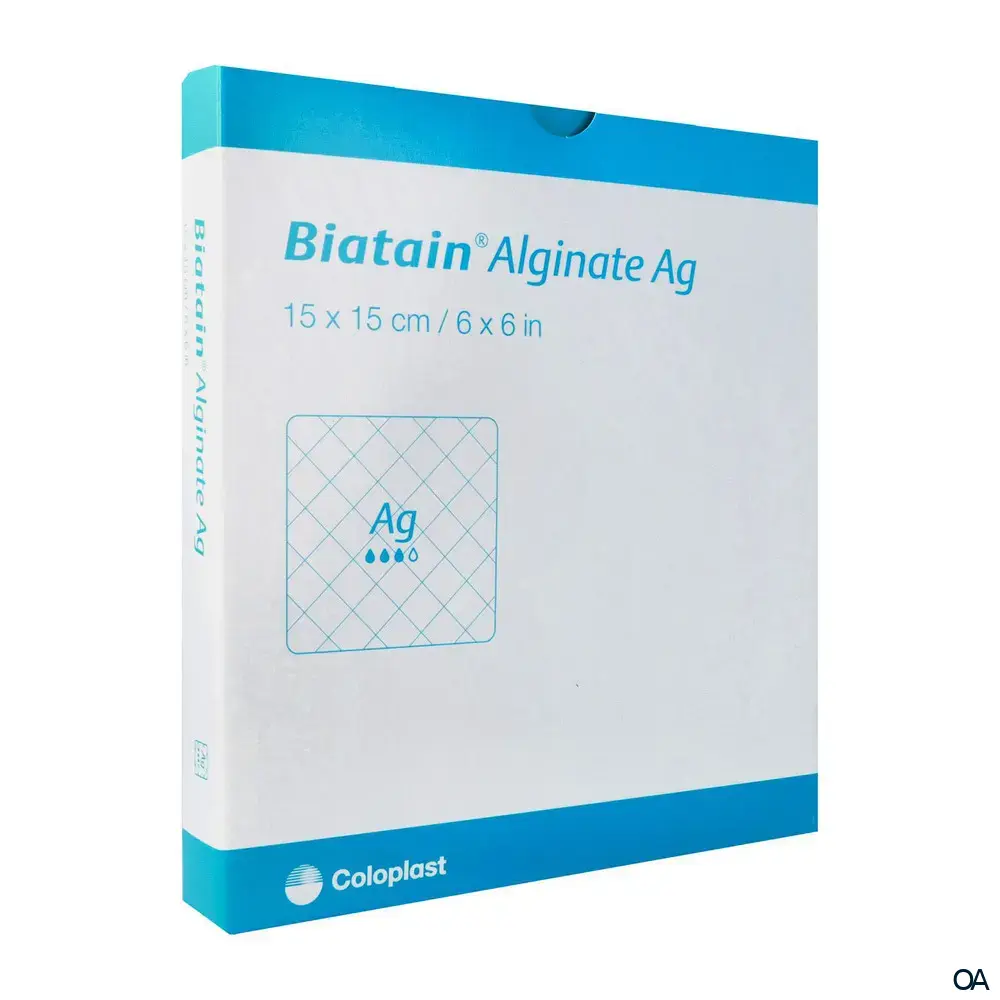 Biatain® Alginate Ag Alginatkompressen steril, 15 x 15 cm