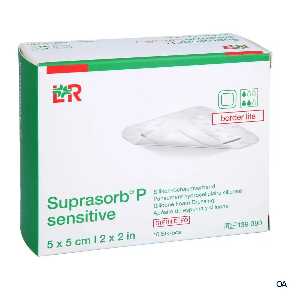 Suprasorb® P sensitive border lite Silikon-Schaumverband steril, 5 x 5 cm