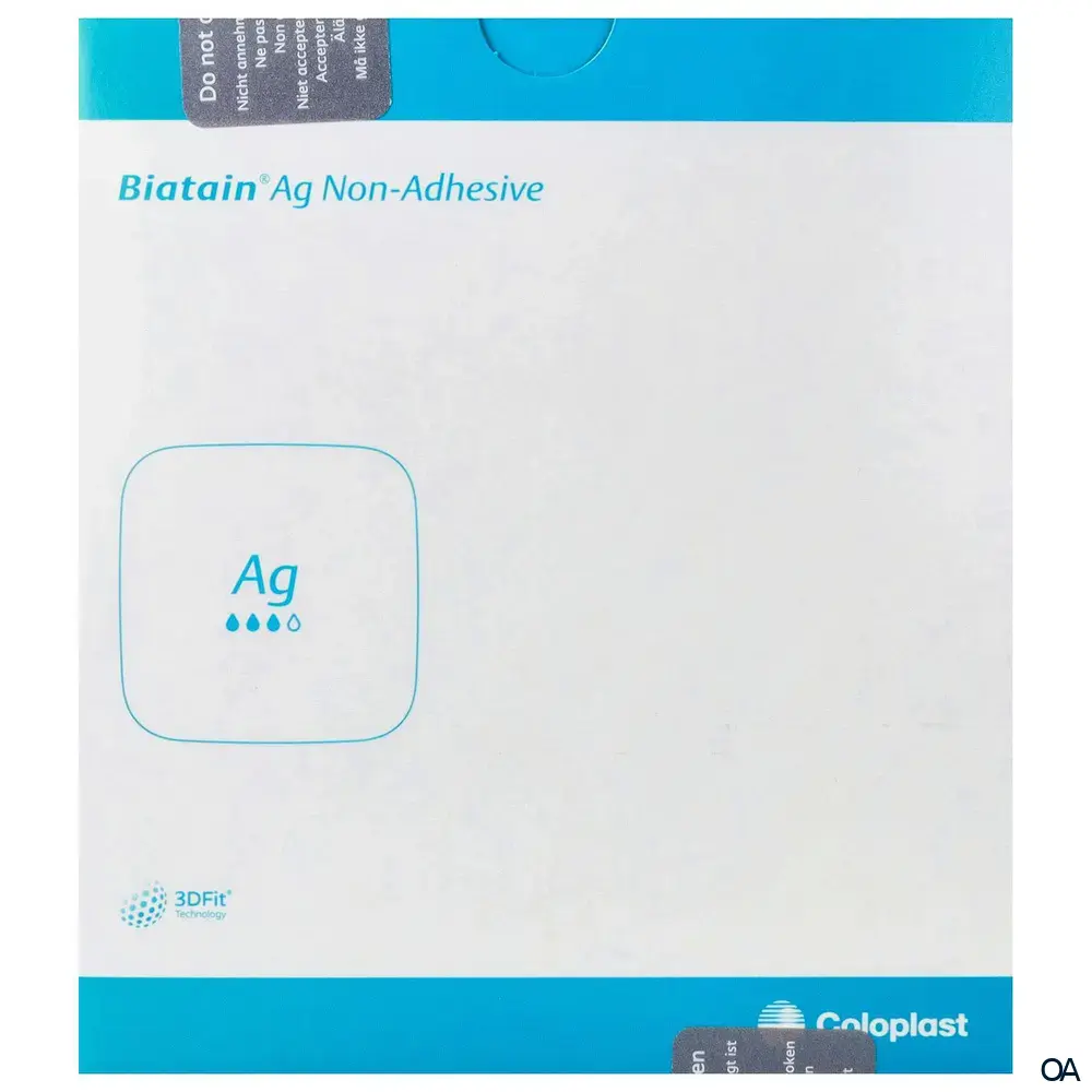 Biatain® Ag Non-Adhesive Nichthaftender Schaumverband mit Silber steril, 20 x 20 cm