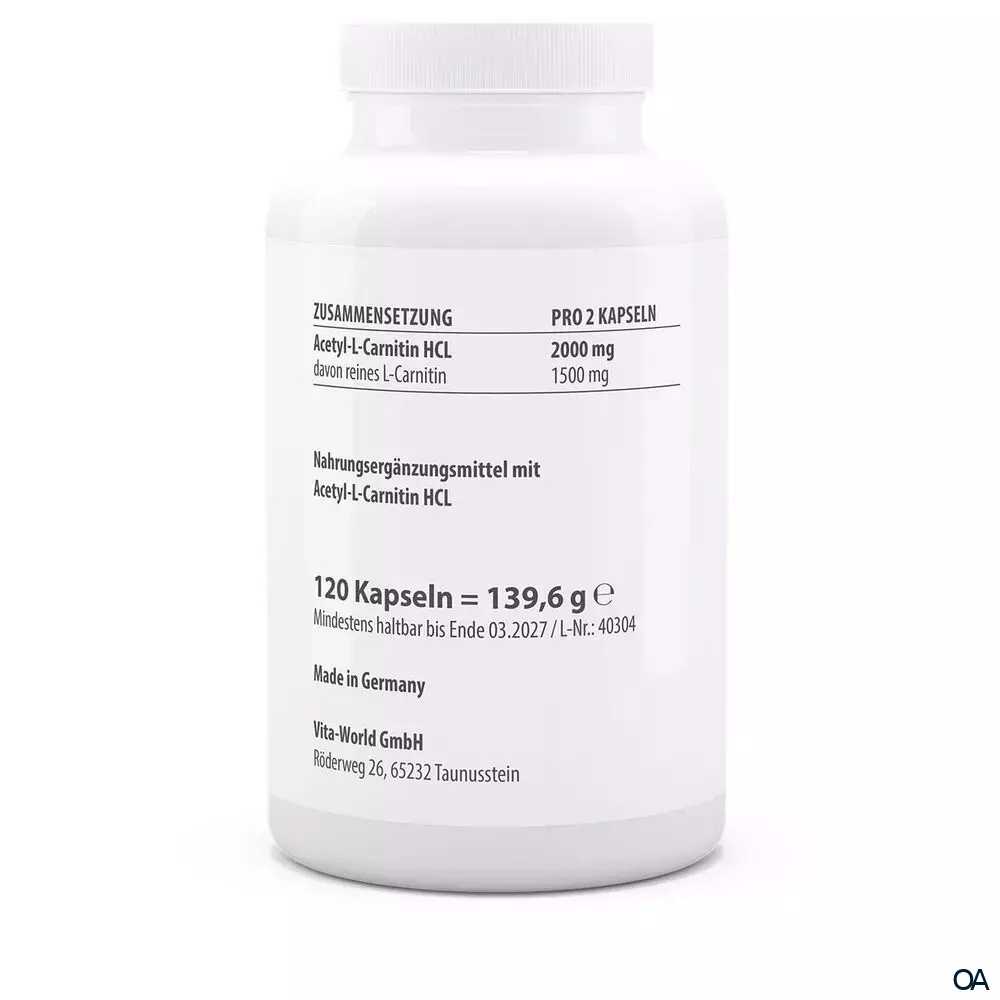 Vitaworld Acetyl-L-Carnitin HCL Kapseln