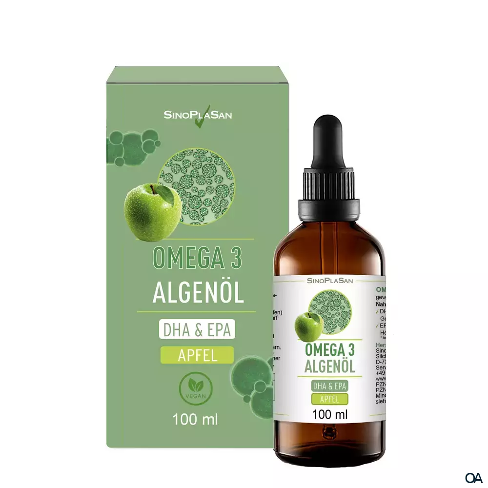 SinoPlaSan Omega 3 Algenöl DHA+EPA Apfel Tropfen