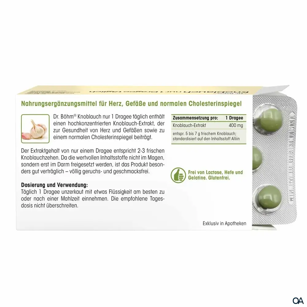 Dr. Böhm® Knoblauch nur 1 x täglich Dragees