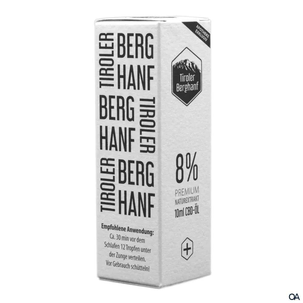 Tiroler Berghanf Premium 8% CBD Öl mit Melatonin