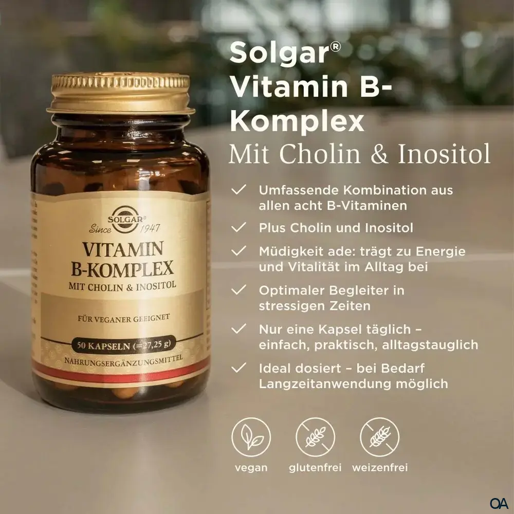 Solgar® Vitamin B-Komplex mit Cholin & Inositol Kapseln