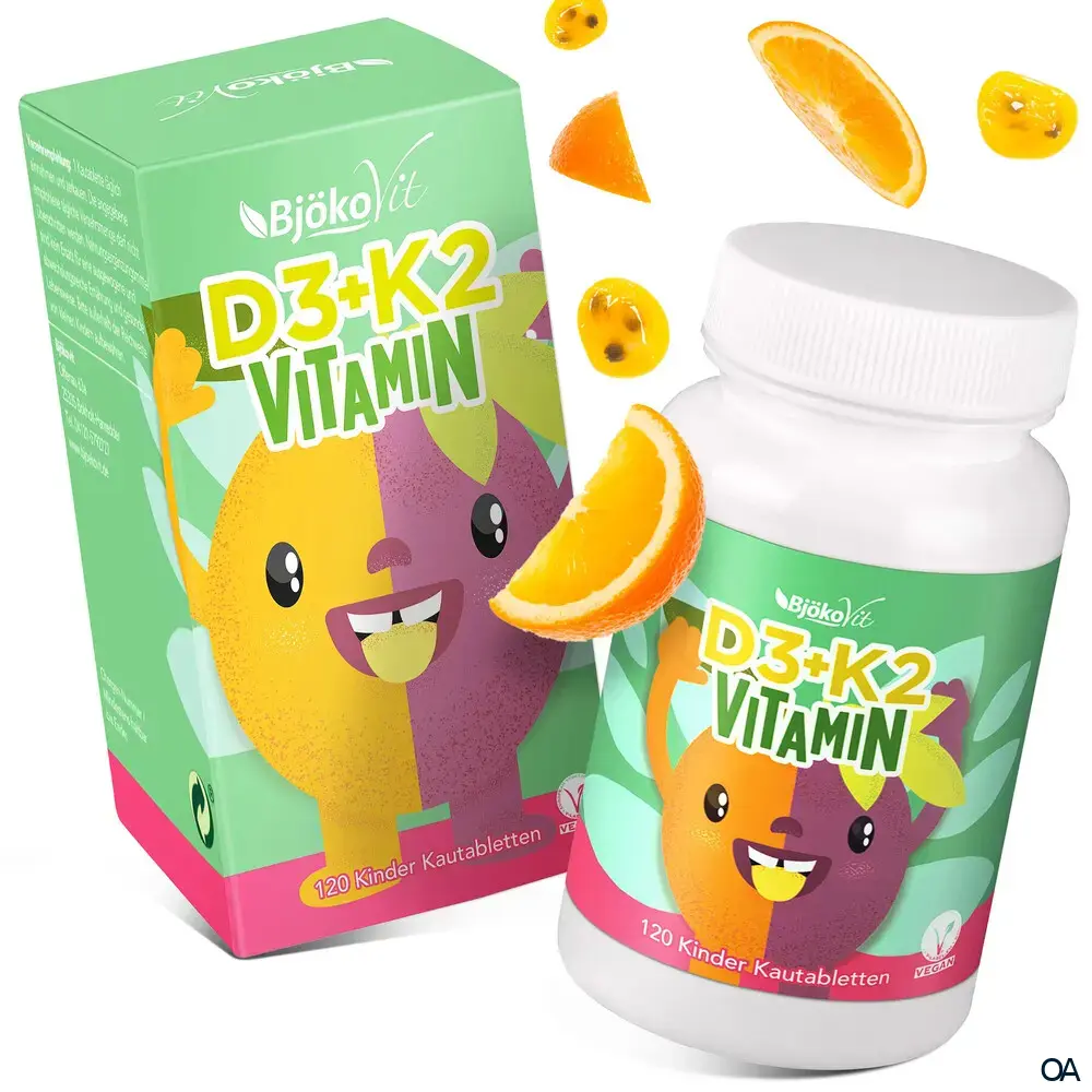 BjökoVit Vitamin D3 + K2 Kautabletten für Kinder