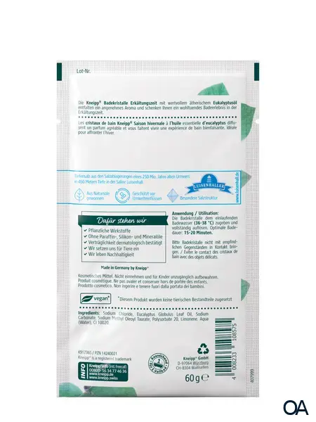 Kneipp Badekristalle Erkältungszeit