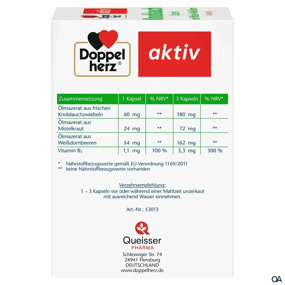 Doppelherz aktiv Knoblauch Kapseln mit Mistel + Weißdorn + Vitamin B1