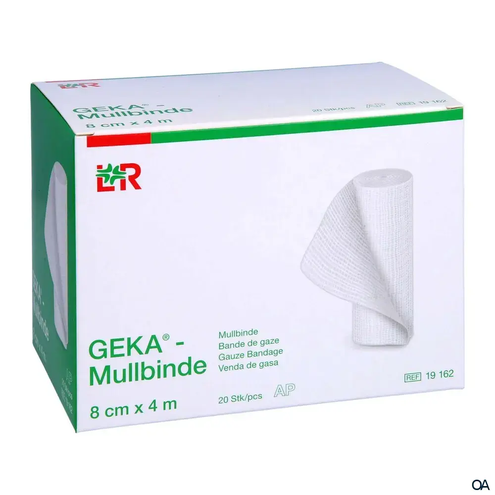 Geka® Mullbinden Starre Fixierbinden, lose, unsteril, 8 cm x 4 m
