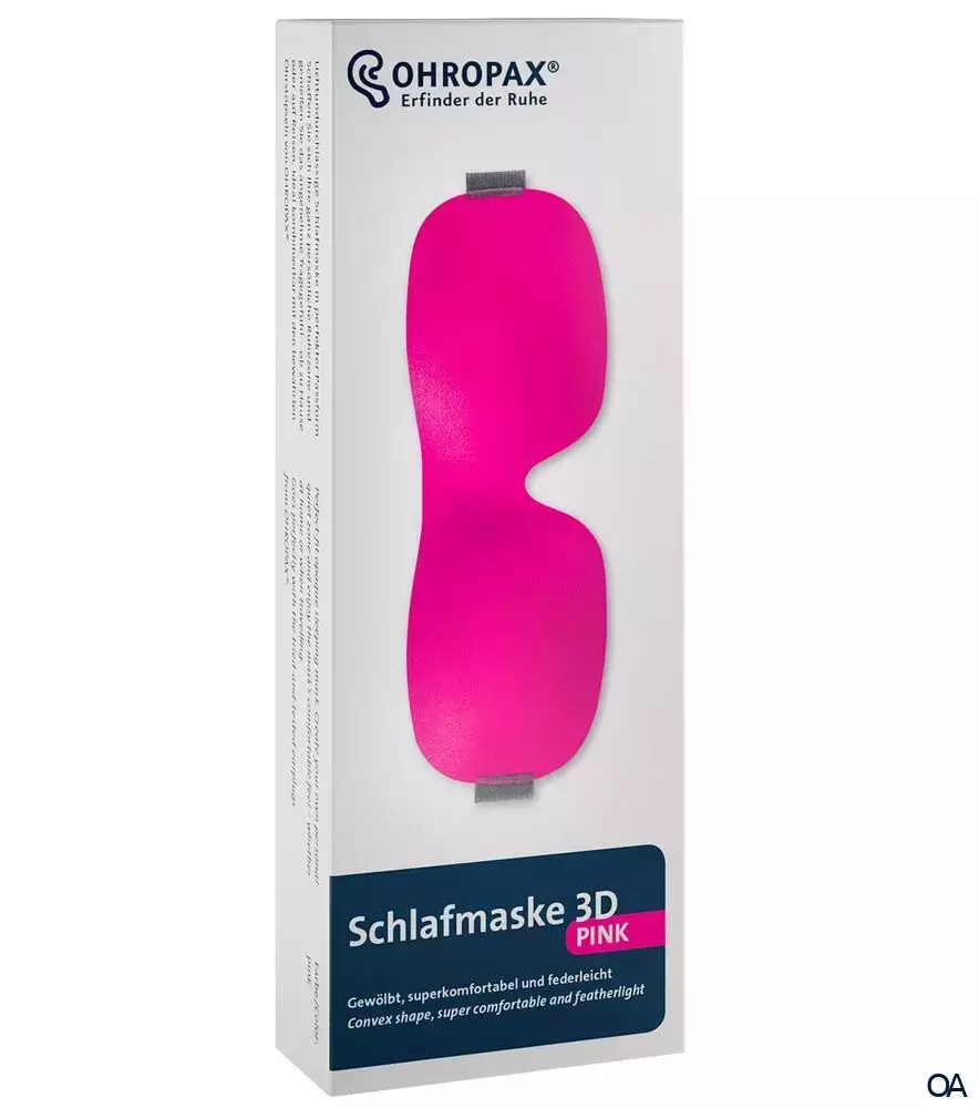 Ohropax Schlafmaske 3D Pink mit Aufbewahrungsbeutel